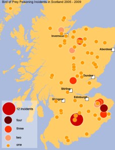 Raptor persecution incidents Scotland 2005 - 2009