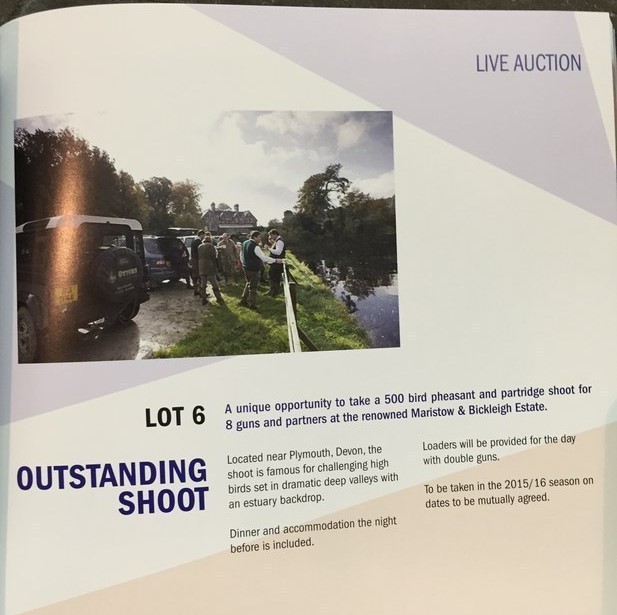 Pheasant shoot conservation ball auction