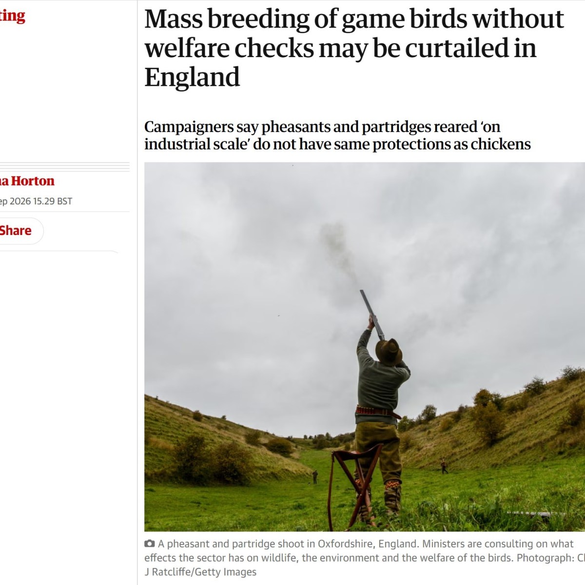 Defra poised to open consultation on welfare implications of mass breeding of&nbsp;gamebirds